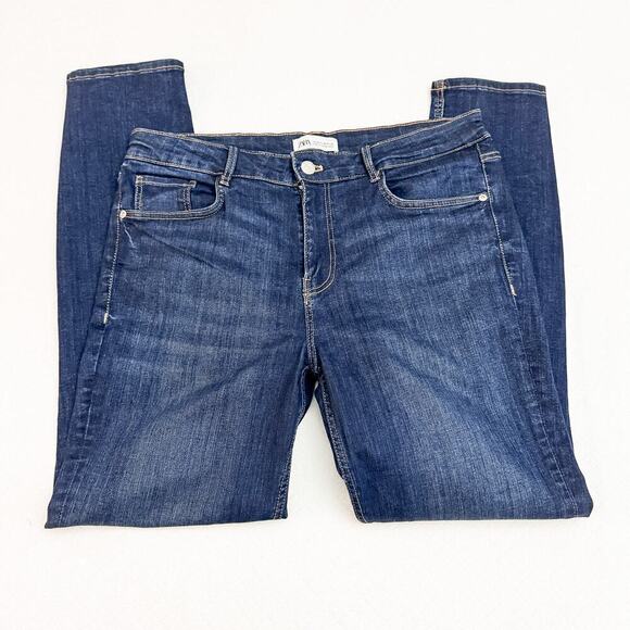 Zara Skinny Dark Wash Stretch Denim Jeans Size 10 - Picture 6 of 8